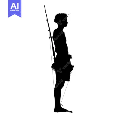 Popular premium asset: Silhouette of a Person Holding a Fishing Rod