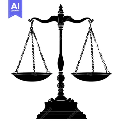 Premium design asset: Black and White Silhouette of a Classic Balance Scale