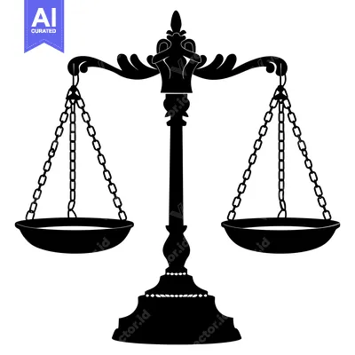 Popular premium asset: Ornate Silhouette of a Traditional Scales of Justice