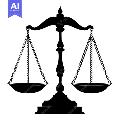 Popular premium asset: Black and White Silhouette of a Traditional Scale of Justice