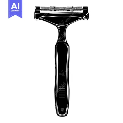 A Black and White Illustration of a Disposable Razor