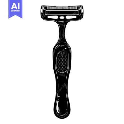 Popular premium asset: Black and White Illustration of a Razor