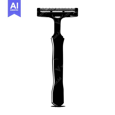 Popular premium asset: Black and White Illustration of a Disposable Razor