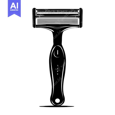 Premium design asset: Black and White Illustration of a Razor