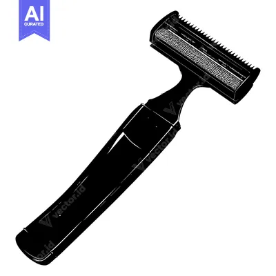 Aset desain premium: Black and White Illustration of a Disposable Razor