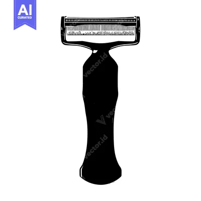 Black and White Illustration of a Razor