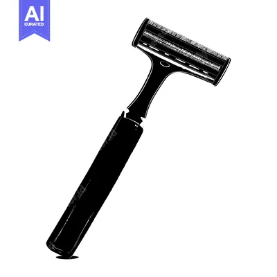 Aset premium populer: Black and White Silhouette of a Disposable Razor