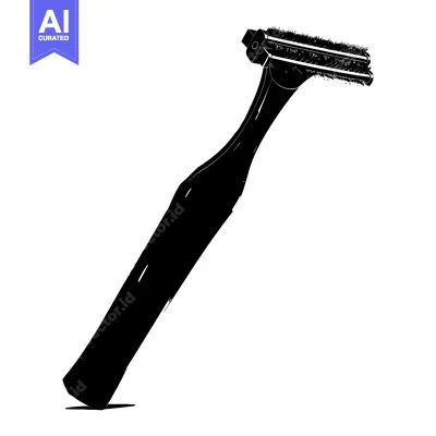 Aset premium populer: Black and White Silhouette of a Disposable Razor