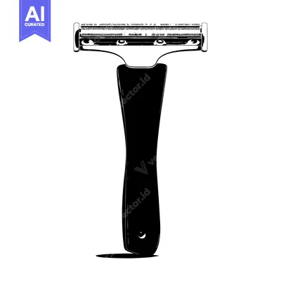 Popular premium asset: Black and White Illustration of a Safety Razor