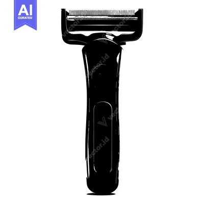 Aset desain premium: Black and white silhouette of an electric razor