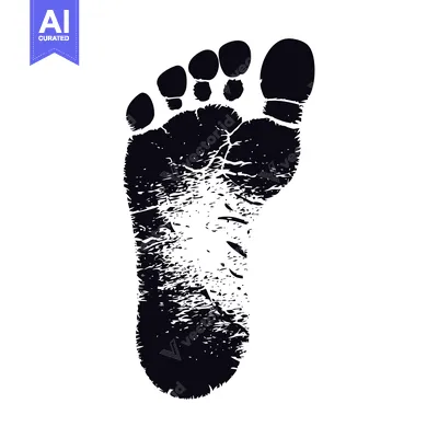 Aset premium populer: A Black and White Footprint of a Human Foot