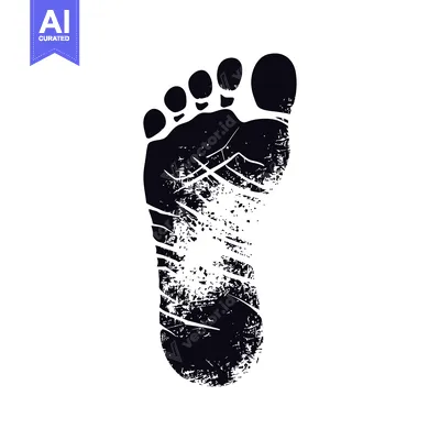 Aset premium populer: Black and White Grunge Footprint Illustration