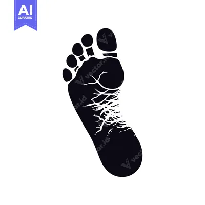 Aset premium populer: Black and White Silhouette of a Human Foot