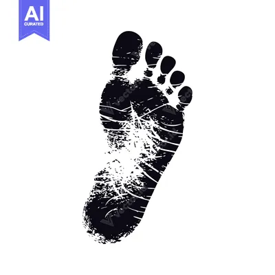 Popular premium asset: A black and white, textured, human footprint.
