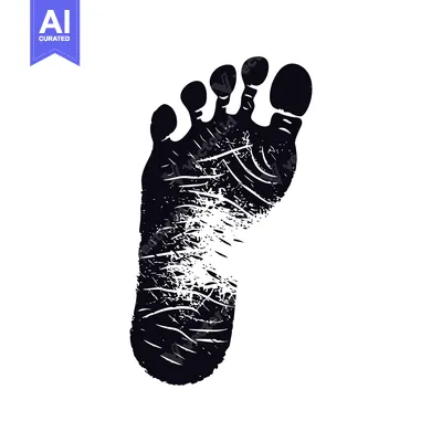 Popular premium asset: Black and White Footprint of a Bare Human Foot