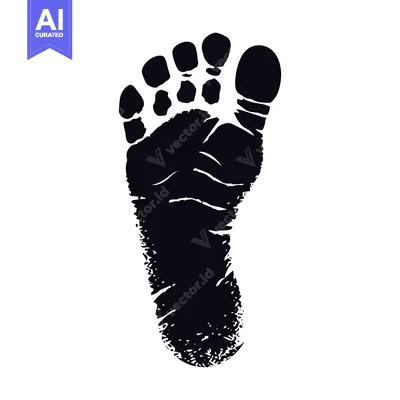 Premium design asset: A Detailed Silhouette of a Human Foot Print