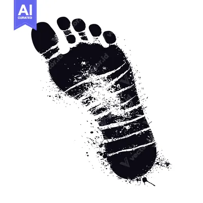 Aset premium populer: A Black and White Footprint with Splashes