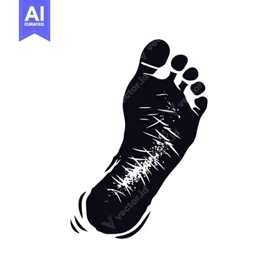 Aset premium populer: A Detailed Black and White Illustration of a Human Foot