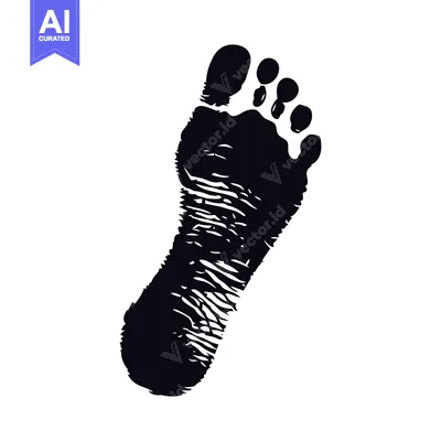 Aset premium populer: Black and white silhouette of a single human footprint