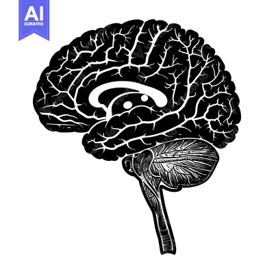 Popular premium asset: Detailed Illustration of the Human Brain in Black and White