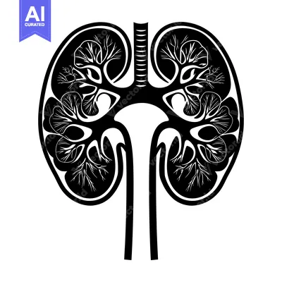 Popular premium asset: A Black and White Illustration of a Human Kidney