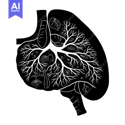 Popular premium asset: Black and White Illustration of a Lung with a Tree Inside