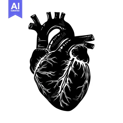 Aset desain premium: Anatomical Illustration of a Human Heart