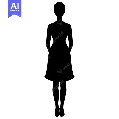 Aset premium populer: Silhouette of a Woman Standing with Hands in Pockets