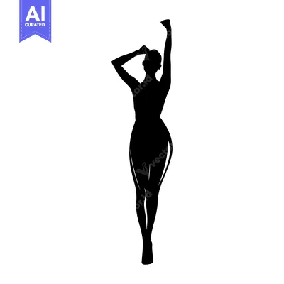 Aset premium populer: Silhouette of a Woman with Arms Raised