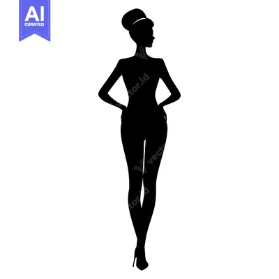 Premium design asset: Silhouette of a Woman Standing with Hands on Hips