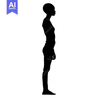 Side Silhouette of a Black Woman in Casual Clothing