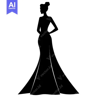 Popular premium asset: Silhouette of a Woman in a Long Gown