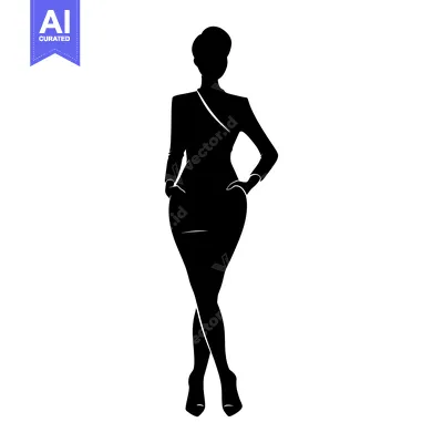 Popular premium asset: Silhouette of a Woman in a Dress with Her Hands on Her Hips