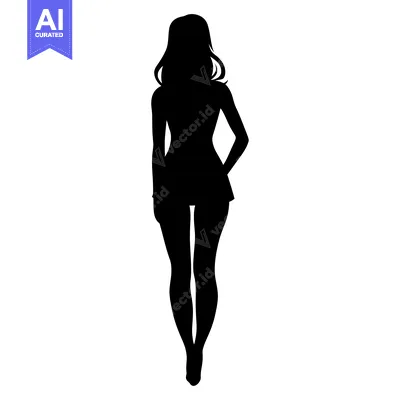 Aset premium populer: Silhouette of a Woman Standing with Her Hand on Her Hip
