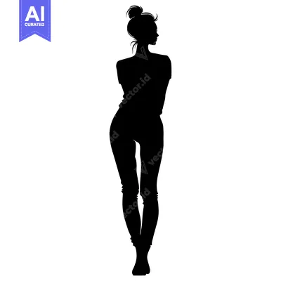 Aset premium populer: Silhouette of a Woman with a Bun in Her Hair
