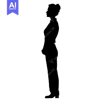 Premium design asset: Silhouette of a woman standing in profile