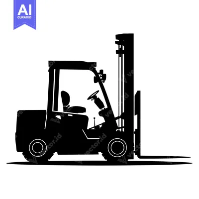 Aset premium populer: Black Silhouette of a Forklift