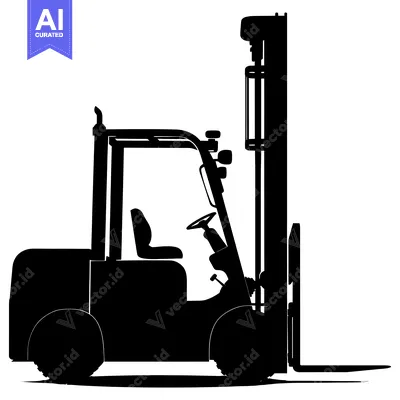 Aset premium populer: Black Silhouette of a Forklift