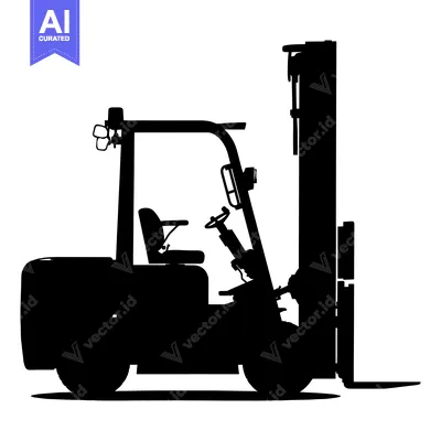 Popular premium asset: Black Silhouette of a Forklift Truck