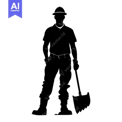 Silhouette of a Lumberjack Holding an Axe