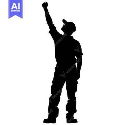 Popular premium asset: Silhouette of a Man Raising His Fist in the Air