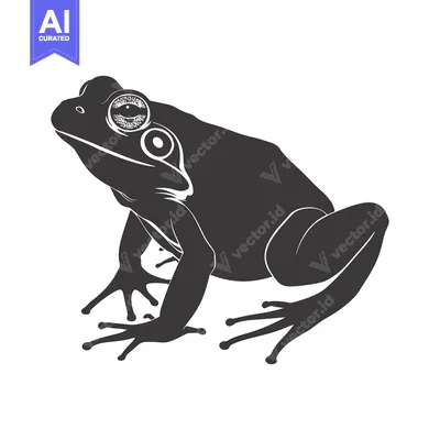 Premium design asset: A Black and White Silhouette of a Frog