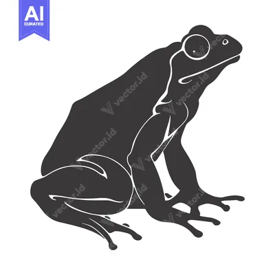 Aset premium populer: Silhouette of a frog sitting with its head turned to the side