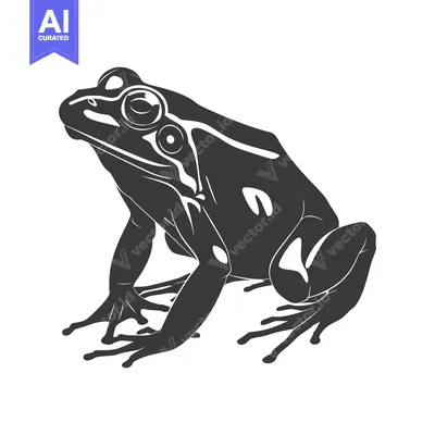 Popular premium asset: Black and White Illustration of a Sitting Frog