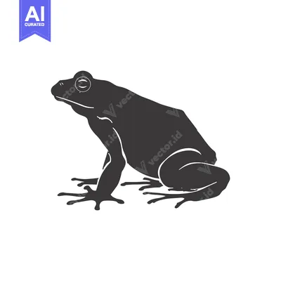 Popular premium asset: A Detailed Silhouette of a Sitting Frog
