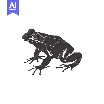 Aset premium populer: Black and White Silhouette of a Frog