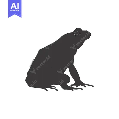 Aset premium populer: Silhouette of a Sitting Frog