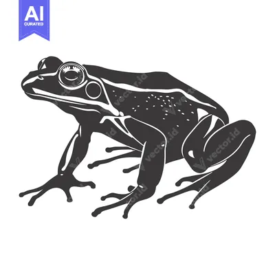 Popular premium asset: Black and White Illustration of a Frog with Detailed Features