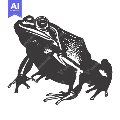 Popular premium asset: Black and White Illustration of a Frog in Profile View