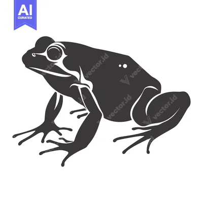 Aset premium populer: Silhouette of a Frog with Rounded Features